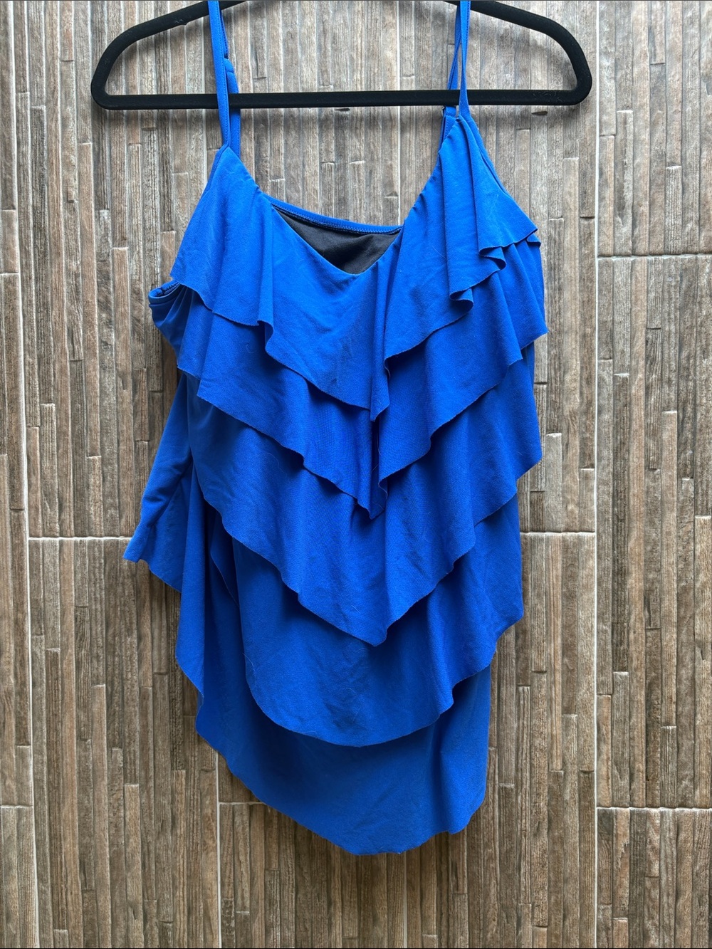Royal Blue Ruffle Cami Tank - Picture 2 of 3